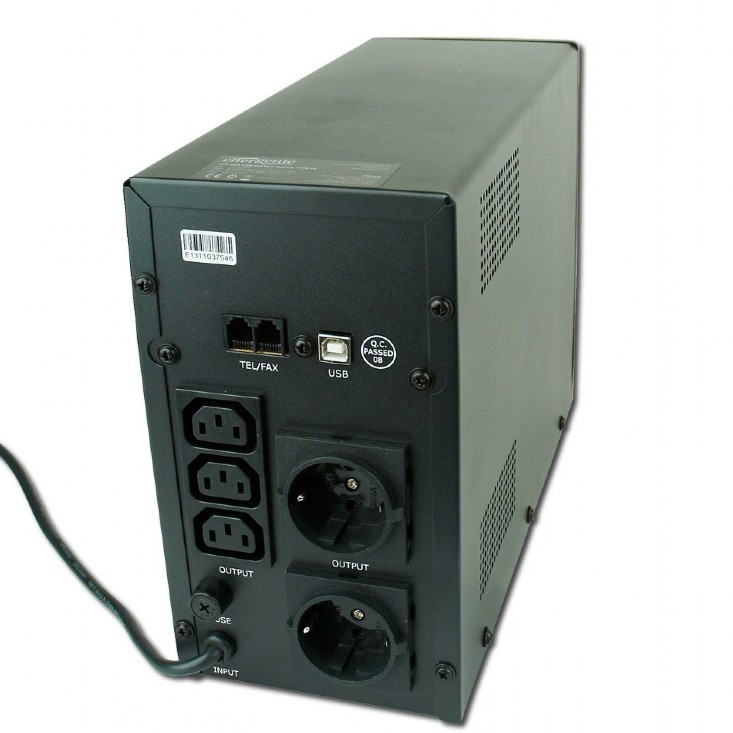 UPS GEMBIRD Line Int. cu sin. simulata, cu management, Tower, LCD, 1200VA/720W, AVR, 2x Schuko + 3x IEC, baterie 2x 12V/7Ah, incarcare pana la 12h, USB, 2x RJ11, 