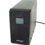 UPS GEMBIRD Line Int. cu sin. simulata, cu management, Tower, LCD, 1500VA/900W, AVR, 2x Schuko + 3x IEC, baterie 2x 12V/8Ah, incarcare pana la 12h, USB, 2x RJ11, 