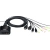 SWITCH KVM ATEN control 2 PC la 1 KVM, 4K resolution, button port selector, conector tip USB (T) x 2 | HDMI (T) x 2, 2 x 3.5mm Audio Jack Male 