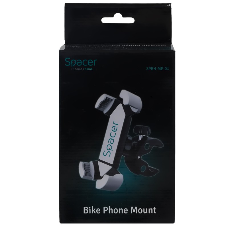 SUPORT Bicicleta SPACER pt SmartPhone, Multi-Purpose, fixare de bare de diferite dimensiuni, Negru, 