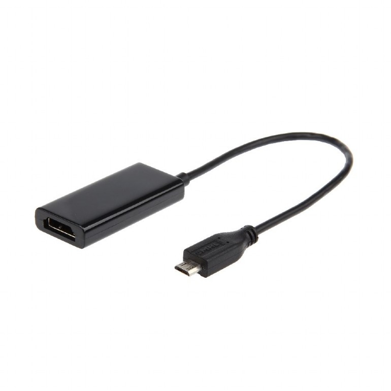 ADAPTOR video GEMBIRD, adaptor Micro-USB (T) la HDMI (M), 16cm, rezolutie maxima Full HD (1920 x 1080) la 60Hz, conecteaza smartphone cu mufa 5-pin MHL la TV, negru, 
