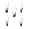SET 5 becuri fluorescent Panasonic, soclu E27, putere 8W, forma oval, lumina alb calda, alimentare 220 - 240 V, 