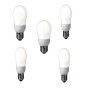 SET 5 becuri fluorescent Panasonic, soclu E27, putere 8W, forma oval, lumina alb calda, alimentare 220 - 240 V, 