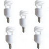 SET 5 becuri fluorescent Panasonic, soclu E27, putere 5W, forma spirala, lumina alb calda, alimentare 220 - 240 V, 