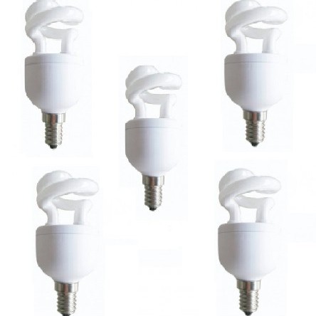 SET 5 becuri fluorescent Panasonic, soclu E27, putere 5W, forma spirala, lumina alb calda, alimentare 220 - 240 V, 