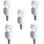 SET 5 becuri fluorescent Panasonic, soclu E27, putere 5W, forma spirala, lumina alb calda, alimentare 220 - 240 V, 