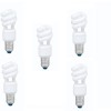 SET 5 becuri fluorescent Panasonic, soclu E27, putere 8W, forma spirala, lumina alb calda, alimentare 220 - 240 V, 