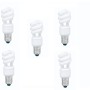 SET 5 becuri fluorescent Panasonic, soclu E27, putere 8W, forma spirala, lumina alb calda, alimentare 220 - 240 V, 