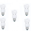 SET 5 becuri fluorescent Panasonic, soclu E27, putere 8W, forma spirala, lumina alb rece, alimentare 220 - 240 V, 
