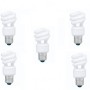 SET 5 becuri fluorescent Panasonic, soclu E27, putere 8W, forma spirala, lumina alb rece, alimentare 220 - 240 V, 