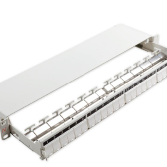 Patch Panel neechipat | Modular Sliding | Cat 5, 6, 6A, 7, 7A | Cupru | 24 | Snap-in | LANmark | Alb