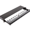 Patch Panel neechipat | Modular Sliding | Cat 5, 6, 6A, 7, 7A | Cupru | 24 | Snap-in | LANmark | Negru