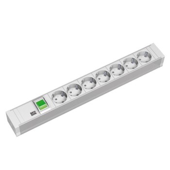 PDU BACHMANN, 1.5U pt. rack 19 inch, 7 prize Schuko, intrare Schuko, max 10 A, cablu 2 m, gri, 