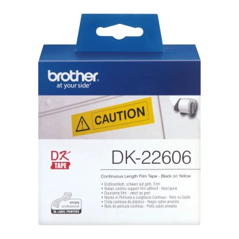 Banda laminata Original Brother Black on White, DK22606, pentru P-TOUCH QL-1100|QL-800|QL-810|QL-1050|QL-1060|QL-500|QL-560|QL-570|QL-580|QL-650|QL-700, 62x15mm, 24m, incl.TV 0 RON, 