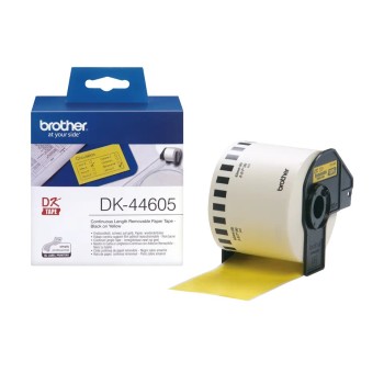 Banda Continua Hartie  Original Brother Black on Yellow, DK44605, pentru P-TOUCH QL-1100|QL-800|QL-810|QL-1050|QL-1060|QL-500|QL-560|QL-570|QL-580|QL-650|QL-700, 62x30mm, 48m, incl.TV 0 RON, 