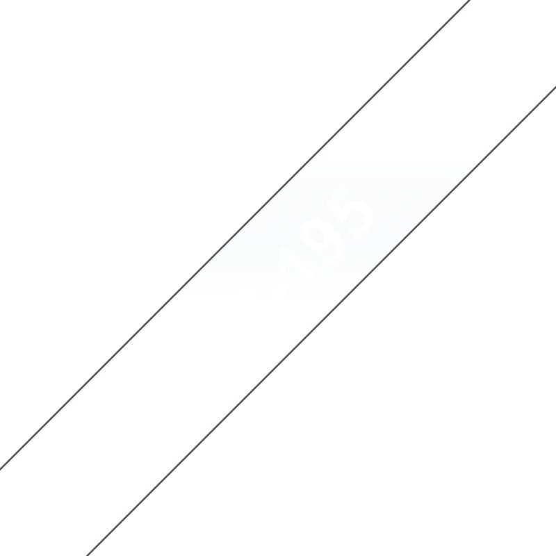 Banda laminata Original Brother White on Clear, TC195, pentru E105|E110|H100|H101|H105|H110|H111|P300|128|200|1000|1010|1090|1100|1120|1130|1160|1170|1180|1190|1200|1230|1280|1290|6100|7100|ST1150, 9mm, incl.TV 0 RON, 