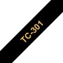 Banda laminata Original Brother Gold on Black, TC301, pentru E105|E110|H100|H101|H105|H110|H111|P300|128|200|1000|1010|1090|1100|1120|1130|1160|1170|1180|1190|1200|1230|1280|1290|6100|7100|ST1150, 12mm, incl.TV 0 RON, 