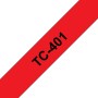 Banda laminata Original Brother Black on Red, TC401, pentru E105|E110|H100|H101|H105|H110|H111|P300|128|200|1000|1010|1090|1100|1120|1130|1160|1170|1180|1190|1200|1230|1280|1290|6100|7100|ST1150, 12mm, incl.TV 0 RON, 