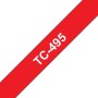 Banda laminata Original Brother White on Red, TC495, pentru E105|E110|H100|H101|H105|H110|H111|P300|128|200|1000|1010|1090|1100|1120|1130|1160|1170|1180|1190|1200|1230|1280|1290|6100|7100|ST1150, 9mm, incl.TV 0 RON, 
