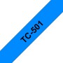Banda laminata Original Brother Black on Blue, TC501, pentru E105|E110|H100|H101|H105|H110|H111|P300|128|200|1000|1010|1090|1100|1120|1130|1160|1170|1180|1190|1200|1230|1280|1290|6100|7100|ST1150, 12mm, incl.TV 0 RON, 