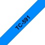 Banda laminata Original Brother Black on Blue, TC591, pentru E105|E110|H100|H101|H105|H110|H111|P300|128|200|1000|1010|1090|1100|1120|1130|1160|1170|1180|1190|1200|1230|1280|1290|6100|7100|ST1150, 9mm, incl.TV 0 RON, 