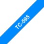 Banda laminata Original Brother White on Blue, TC595, pentru E105|E110|H100|H101|H105|H110|H111|P300|128|200|1000|1010|1090|1100|1120|1130|1160|1170|1180|1190|1200|1230|1280|1290|6100|7100|ST1150, 9mm, incl.TV 0 RON, 