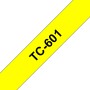 Banda laminata Original Brother Black on Yellow, TC601, pentru E105|E110|H100|H101|H105|H110|H111|P300|128|200|1000|1010|1090|1100|1120|1130|1160|1170|1180|1190|1200|1230|1280|1290|6100|7100|ST1150, 12mm, incl.TV 0 RON, 