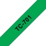 Banda laminata Original Brother Black on Green, TC701, pentru E105|E110|H100|H101|H105|H110|H111|P300|128|200|1000|1010|1090|1100|1120|1130|1160|1170|1180|1190|1200|1230|1280|1290|6100|7100|ST1150, 12mm, incl.TV 0 RON, 