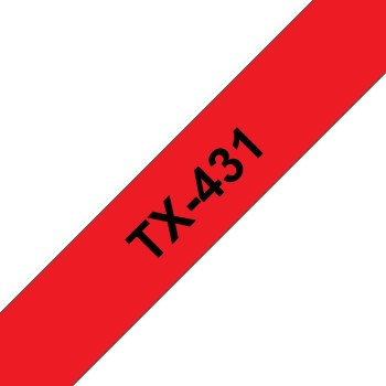Banda laminata Original Brother Black on Red, TX335, pentru E105|E110|H100|H101|H105|H110|H111|P300|128|200|1000|1010|1090|1100|1120|1130|1160|1170|1180|1190|1200|1230|1280|1290|6100|7100|ST1150, 12mm, incl.TV 0 RON, 