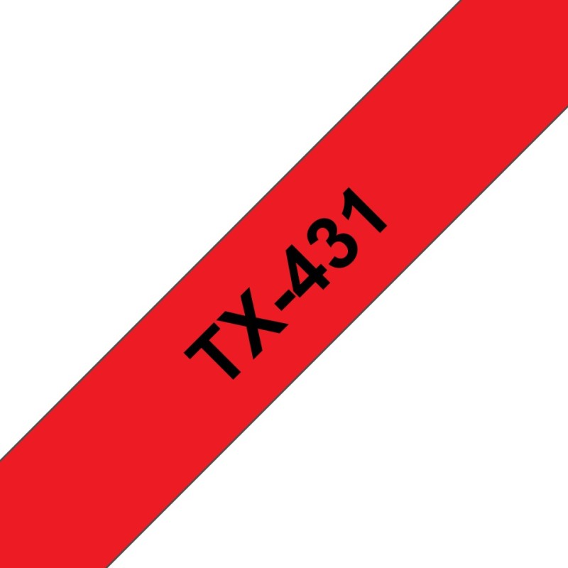 Banda laminata Original Brother Black on Red, TX335, pentru E105|E110|H100|H101|H105|H110|H111|P300|128|200|1000|1010|1090|1100|1120|1130|1160|1170|1180|1190|1200|1230|1280|1290|6100|7100|ST1150, 12mm, incl.TV 0 RON, 