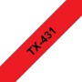 Banda laminata Original Brother Black on Red, TX335, pentru E105|E110|H100|H101|H105|H110|H111|P300|128|200|1000|1010|1090|1100|1120|1130|1160|1170|1180|1190|1200|1230|1280|1290|6100|7100|ST1150, 12mm, incl.TV 0 RON, 