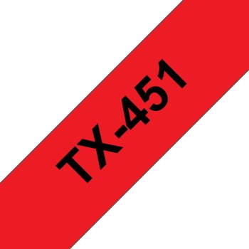 Banda laminata Original Brother Black on Red, TX451, pentru D600|E500|E550|H500|P700|P710|P750|330|350|520|540|580|1400|1500|1600|1650|2200|2210|2300|2310|2400|2410|2430|2500|2600|2610|2700|2710|2730|2730|7500|7600, 24mm, incl.TV 0 RON, 