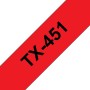 Banda laminata Original Brother Black on Red, TX451, pentru D600|E500|E550|H500|P700|P710|P750|330|350|520|540|580|1400|1500|1600|1650|2200|2210|2300|2310|2400|2410|2430|2500|2600|2610|2700|2710|2730|2730|7500|7600, 24mm, incl.TV 0 RON, 