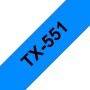 Banda laminata Original Brother Black on Blue, TX551, pentru D600|E500|E550|H500|P700|P710|P750|330|350|520|540|580|1400|1500|1600|1650|2200|2210|2300|2310|2400|2410|2430|2500|2600|2610|2700|2710|2730|2730|7500|7600, 24mm, incl.TV 0 RON, 