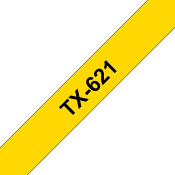 Banda laminata Original Brother Black on Yellow, TX621, pentru E105|E110|H100|H101|H105|H110|H111|P300|128|200|1000|1010|1090|1100|1120|1130|1160|1170|1180|1190|1200|1230|1280|1290|6100|7100|ST1150, 9mm, incl.TV 0 RON, 