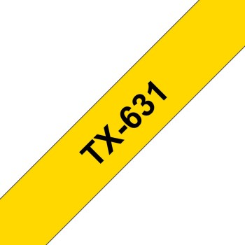 Banda laminata Original Brother Black on Yellow, TX631, pentru P-TOUCH QL-1100|QL-800|QL-810|QL-1050|QL-1060|QL-500|QL-560|QL-570|QL-580|QL-650|QL-700, 62x30mm, 48m, incl.TV 0 RON, 