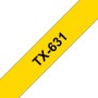 Banda laminata Original Brother Black on Yellow, TX631, pentru P-TOUCH QL-1100|QL-800|QL-810|QL-1050|QL-1060|QL-500|QL-560|QL-570|QL-580|QL-650|QL-700, 62x30mm, 48m, incl.TV 0 RON, 