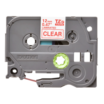 Banda laminata Original Brother Red on Clear, TZE132, pentru E105|E110|H100|H101|H105|H110|H111|P300|128|200|1000|1010|1090|1100|1120|1130|1160|1170|1180|1190|1200|1230|1280|1290|6100|7100|ST1150, 12mm, incl.TV 0 RON, 