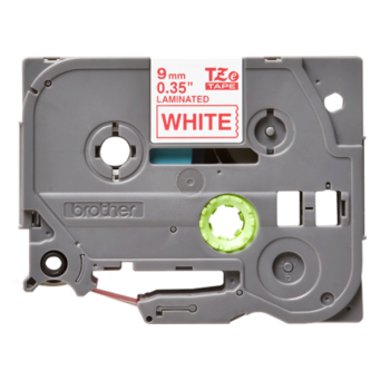 Banda laminata Original Brother Red on White, TZE222, pentru E105|E110|H100|H101|H105|H110|H111|P300|128|200|1000|1010|1090|1100|1120|1130|1160|1170|1180|1190|1200|1230|1280|1290|6100|7100|ST1150, 9mm, incl.TV 0 RON, 