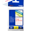 Banda laminata Original Brother Red on White, TZE252, pentru D600|E500|E550|H500|P700|P710|P750|330|350|520|540|580|1400|1500|1600|1650|2200|2210|2300|2310|2400|2410|2430|2500|2600|2610|2700|2710|2730|2730|7500|7600, 24mm, incl.TV 0 RON, 