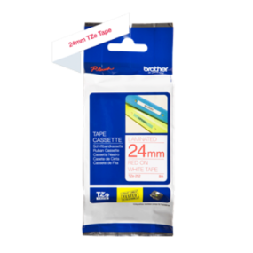 Banda laminata Original Brother Red on White, TZE252, pentru D600|E500|E550|H500|P700|P710|P750|330|350|520|540|580|1400|1500|1600|1650|2200|2210|2300|2310|2400|2410|2430|2500|2600|2610|2700|2710|2730|2730|7500|7600, 24mm, incl.TV 0 RON, 