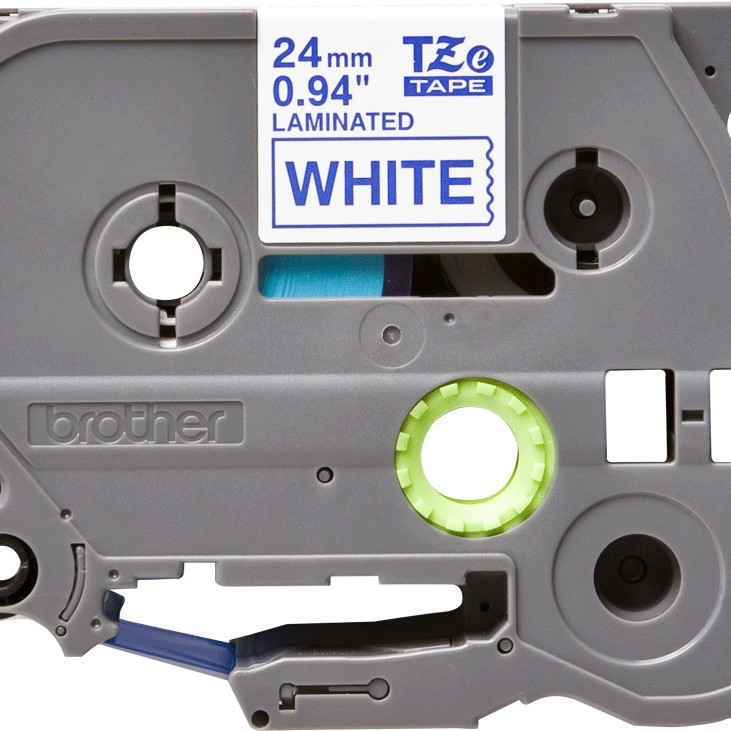 Banda laminata Original Brother Blue on White, TZE253, pentru D600|E500|E550|H500|P700|P710|P750|330|350|520|540|580|1400|1500|1600|1650|2200|2210|2300|2310|2400|2410|2430|2500|2600|2610|2700|2710|2730|2730|7500|7600, 24mm, incl.TV 0 RON, 