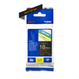 Banda laminata Original Brother Gold on Black, TZE344, pentru D400|D450|E300|H300|18R|300|310|320|340|1300|1700|1750|1760|1800|1810|1830|1880|1890|1900|1910|1950|1960|2030|2040|2100|2110|ST5, 18mm, incl.TV 0 RON, 
