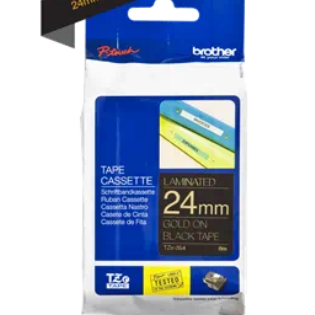 Banda laminata Original Brother Gold on Black, TZE354, pentru D600|E500|E550|H500|P700|P710|P750|330|350|520|540|580|1400|1500|1600|1650|2200|2210|2300|2310|2400|2410|2430|2500|2600|2610|2700|2710|2730|2730|7500|7600, 24mm, incl.TV 0 RON, 
