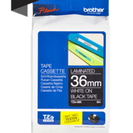 Banda laminata Original Brother Black on White, TZE365, pentru 530|550|3600|9200|9400|9500|9600|9700|9800|D800|E800|P900|P910|P950, 36mm, incl.TV 0 RON, 
