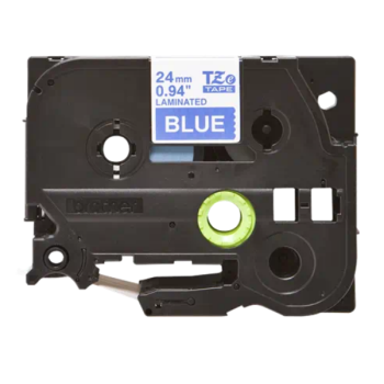 Banda laminata Original Brother White on Blue, TZE555, pentru D600|E500|E550|H500|P700|P710|P750|330|350|520|540|580|1400|1500|1600|1650|2200|2210|2300|2310|2400|2410|2430|2500|2600|2610|2700|2710|2730|2730|7500|7600, 24mm, incl.TV 0 RON, 