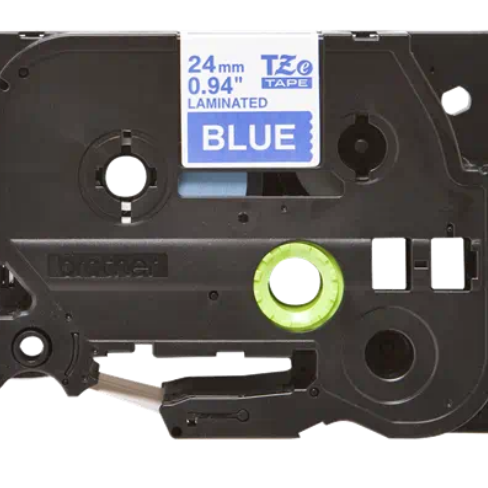 Banda laminata Original Brother White on Blue, TZE555, pentru D600|E500|E550|H500|P700|P710|P750|330|350|520|540|580|1400|1500|1600|1650|2200|2210|2300|2310|2400|2410|2430|2500|2600|2610|2700|2710|2730|2730|7500|7600, 24mm, incl.TV 0 RON, 
