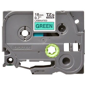 Banda laminata Original Brother Black on Green, TZE741, pentru D400|D450|E300|H300|18R|300|310|320|340|1300|1700|1750|1760|1800|1810|1830|1880|1890|1900|1910|1950|1960|2030|2040|2100|2110|ST5, 18mm, incl.TV 0 RON, 