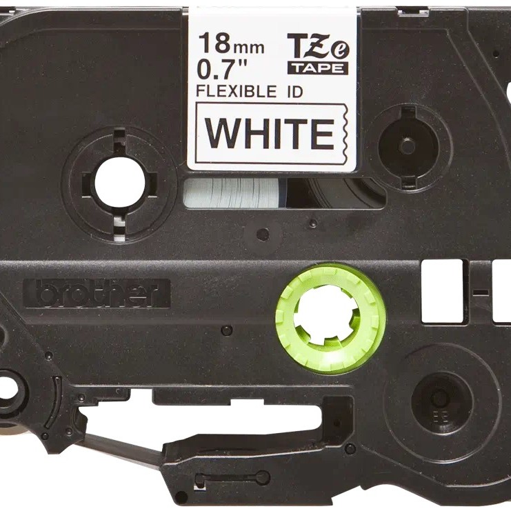 Banda laminata Original Brother Black on White, TZEFX241, pentru D400|D450|E300|H300|18R|300|310|320|340|1300|1700|1750|1760|1800|1810|1830|1880|1890|1900|1910|1950|1960|2030|2040|2100|2110|ST5, 18mm, incl.TV 0 RON, 