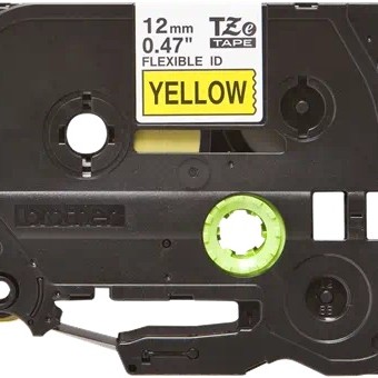 Banda laminata Original Brother Black on Yellow, TZEFX631, pentru E105|E110|H100|H101|H105|H110|H111|P300|128|200|1000|1010|1090|1100|1120|1130|1160|1170|1180|1190|1200|1230|1280|1290|6100|7100|ST1150, 12mm, incl.TV 0 RON, 
